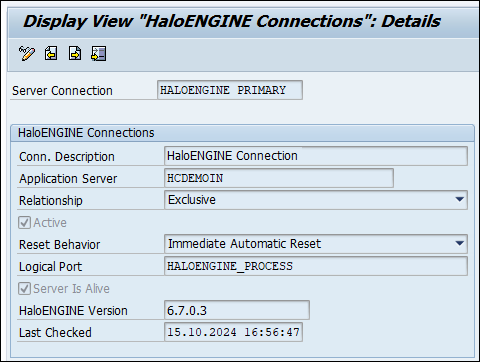 HaloENGINE Connection Parameters screen.png