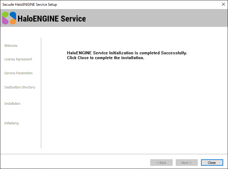 Completing the HaloENGINE Service setup dialog.png