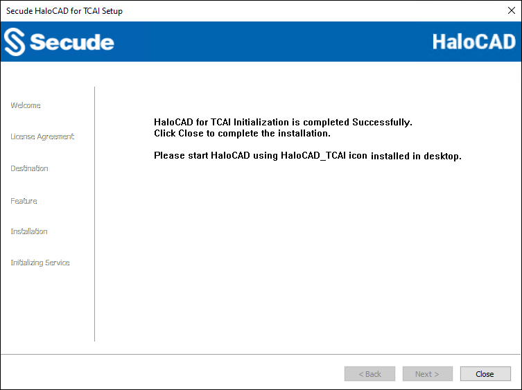 Completing the HaloCAD for TCAI setup dialog.png